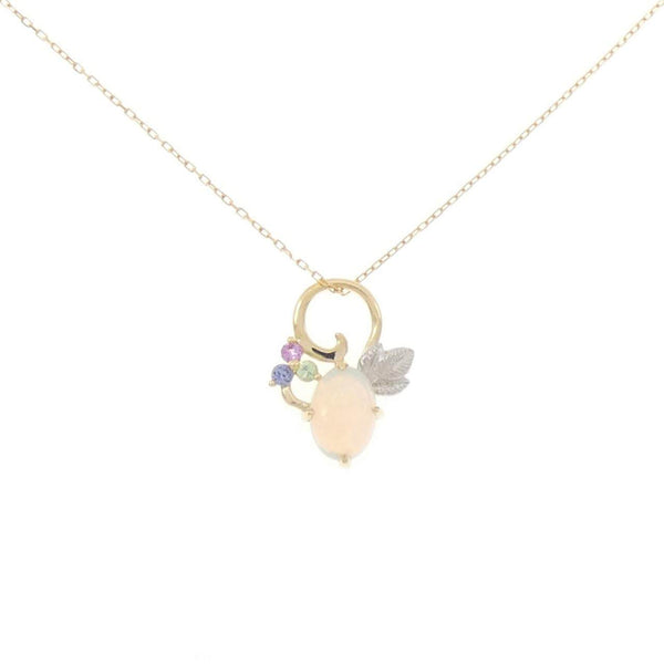 GSTV Au750 Platinum Opal Sapphire Garnet Necklace