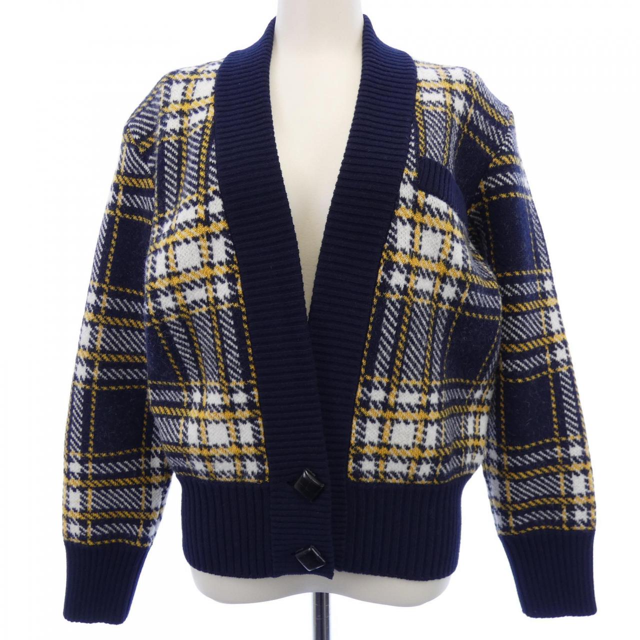 Saint Laurent Checked Knit Cardigan