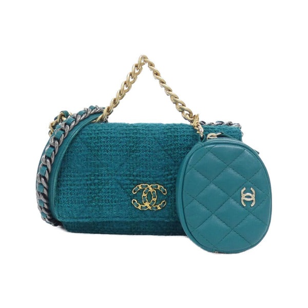 Chanel Chanel19 Wool Tweed Lambskin Chain Wallet