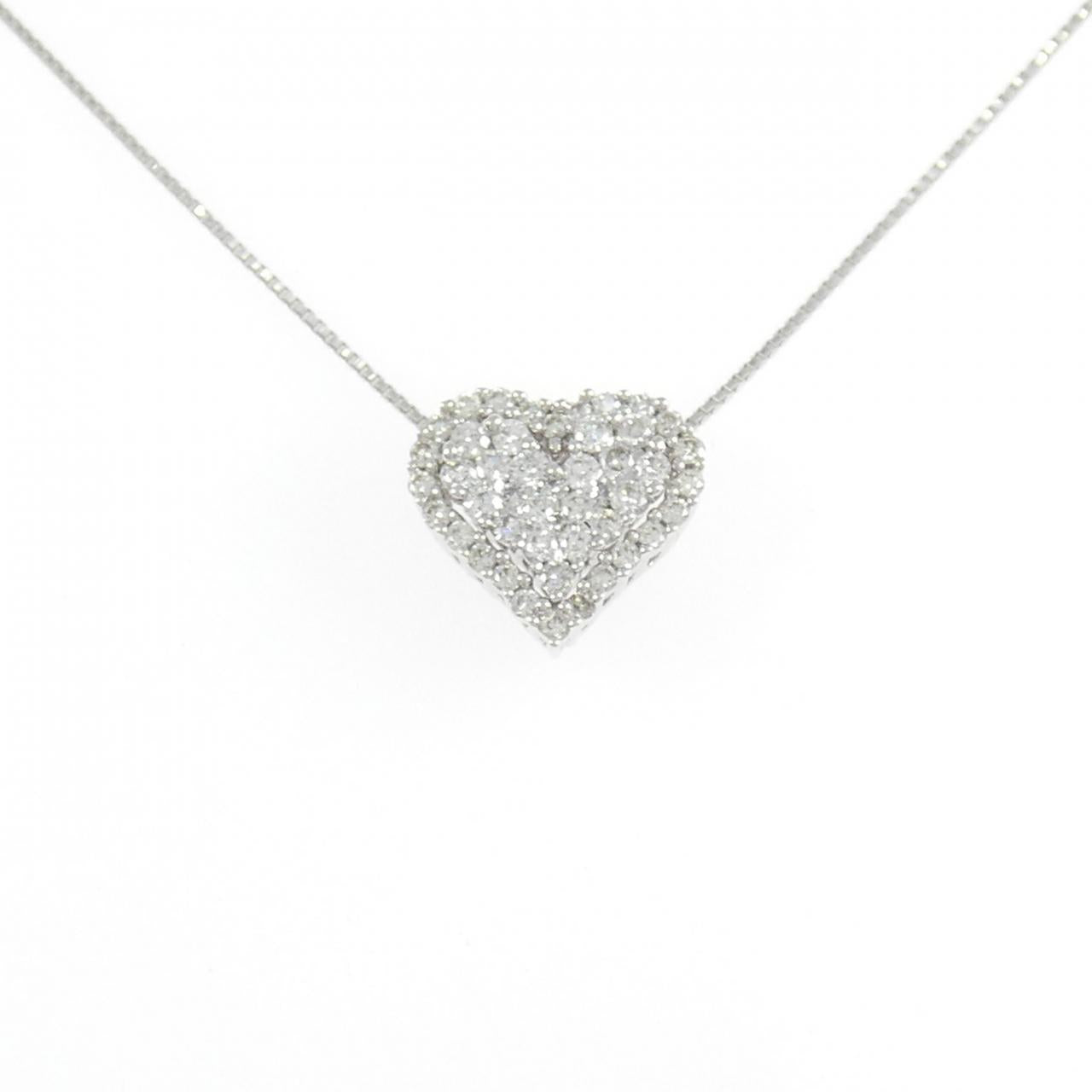 Au750 2way Heart Diamond Necklace