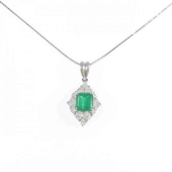 PT900 PT850 Emerald Diamond Necklace