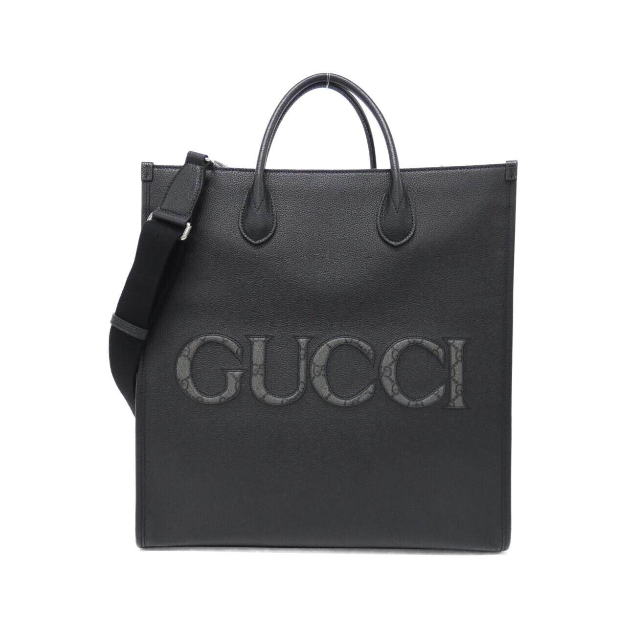 Gucci GG Supreme Canvas Leather Tote Bag