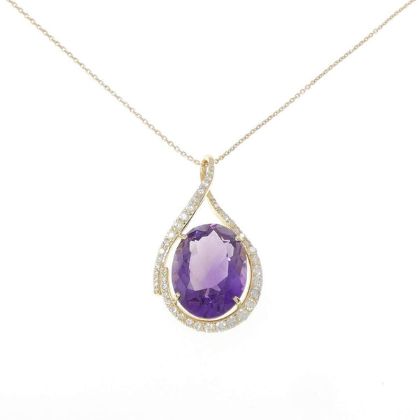 Au750 Amethyst Diamond Necklace