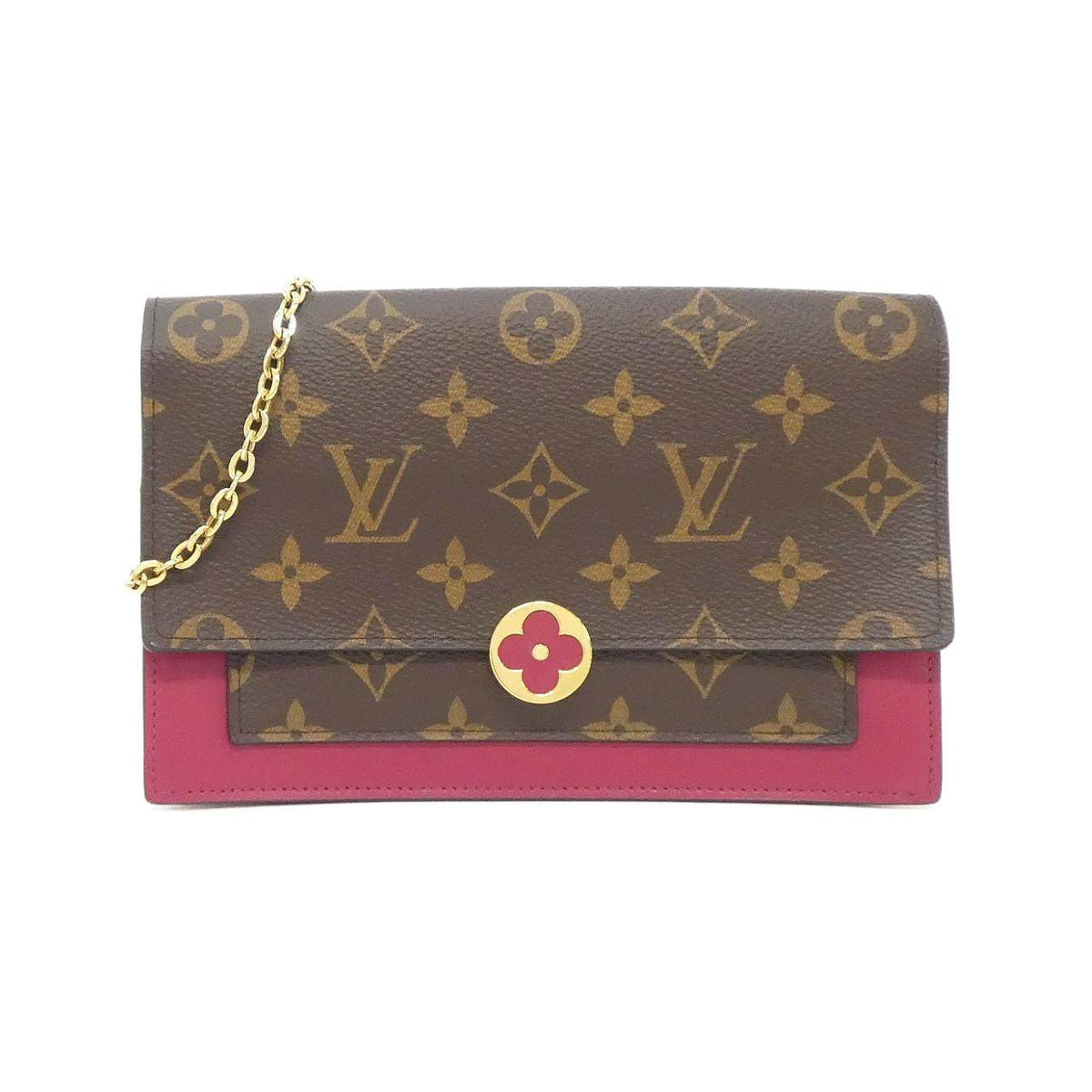Louis Vuitton Monogram Leather Chain Wallet