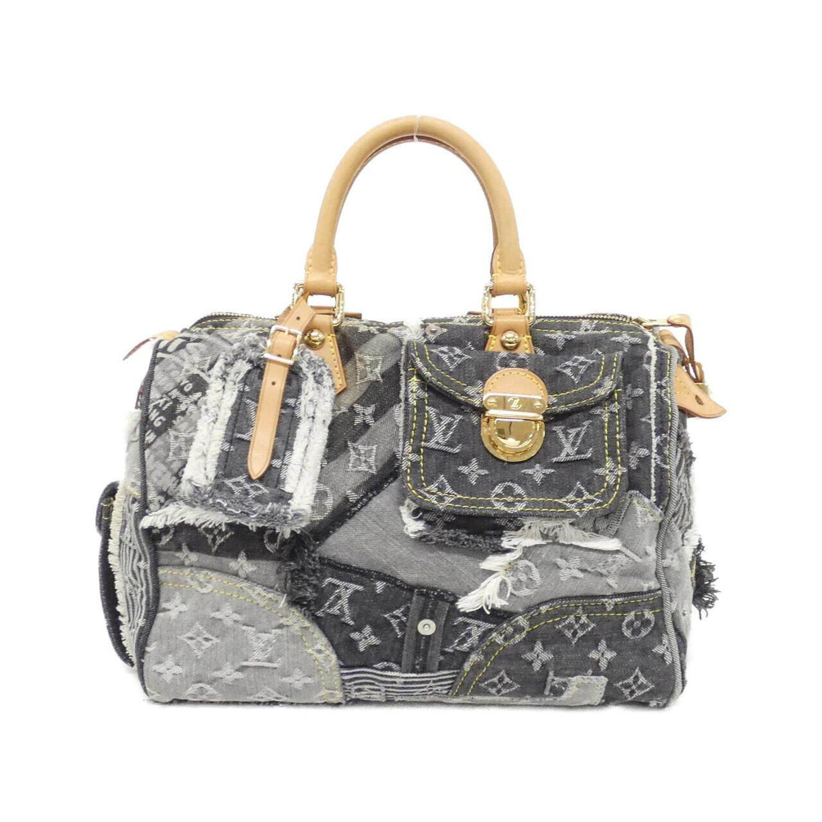 Louis Vuitton Monogram Denim Patchwork Boston Bag