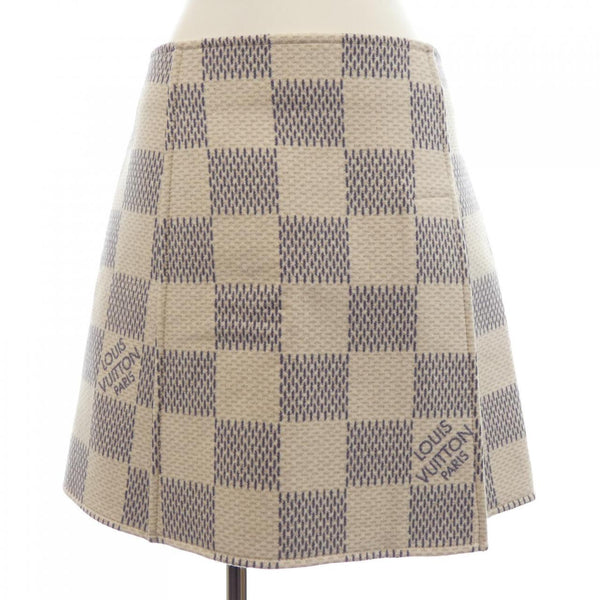 Louis Vuitton Double Face Damier Azur Cashmere Blend Skirt
