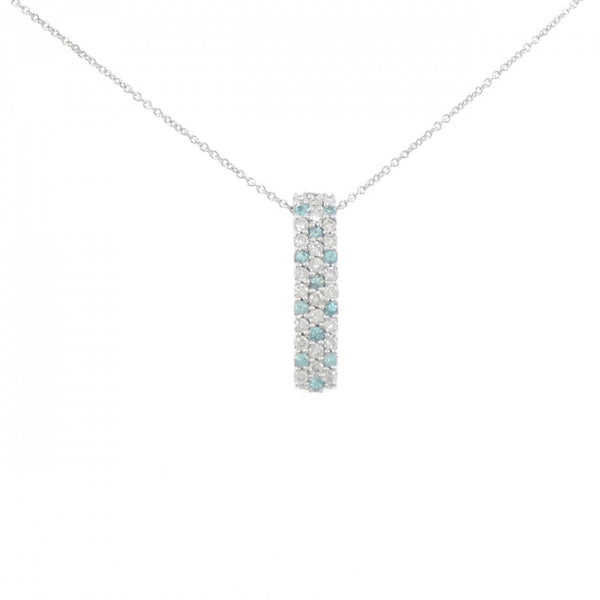 Au750 White Gold Paraiba Tourmaline Diamond Necklace