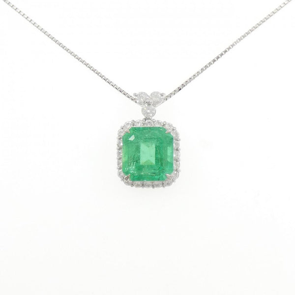 Platinum Emerald Diamond Necklace