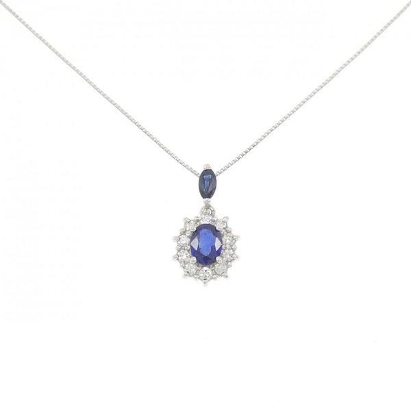 Platinum Sapphire Diamond Necklace