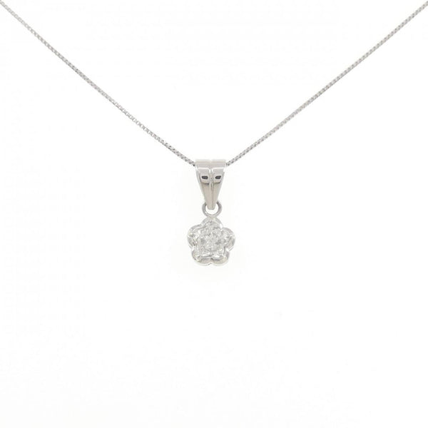 Platinum Diamond Flower Necklace