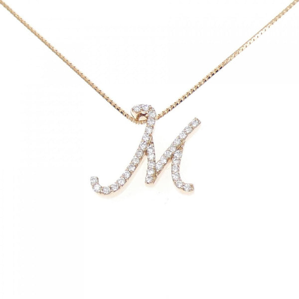 Au750 Initial M Diamond Necklace