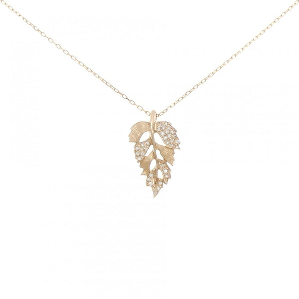 Au750 Leaf Diamond Necklace