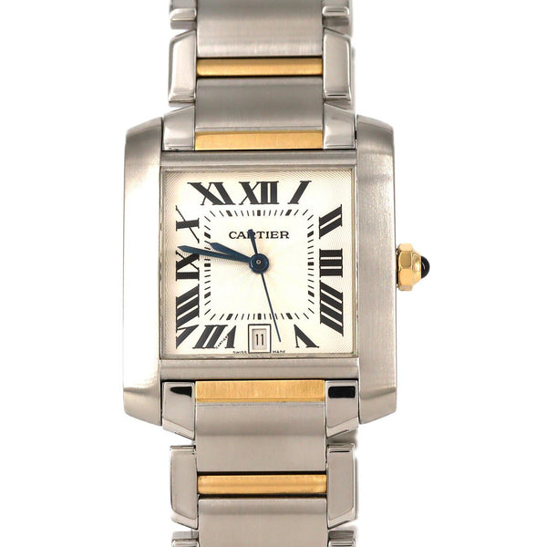 Cartier Tank Francaise Stainless Steel Yellow Gold Mens