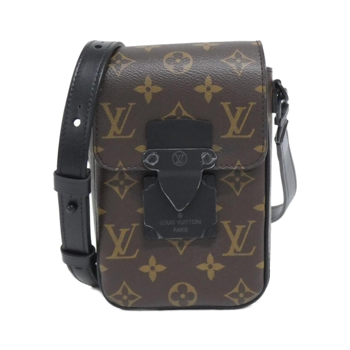 Louis Vuitton S Lock Vertical Wearable Wallet Monogram Macassar Shoulder Bag