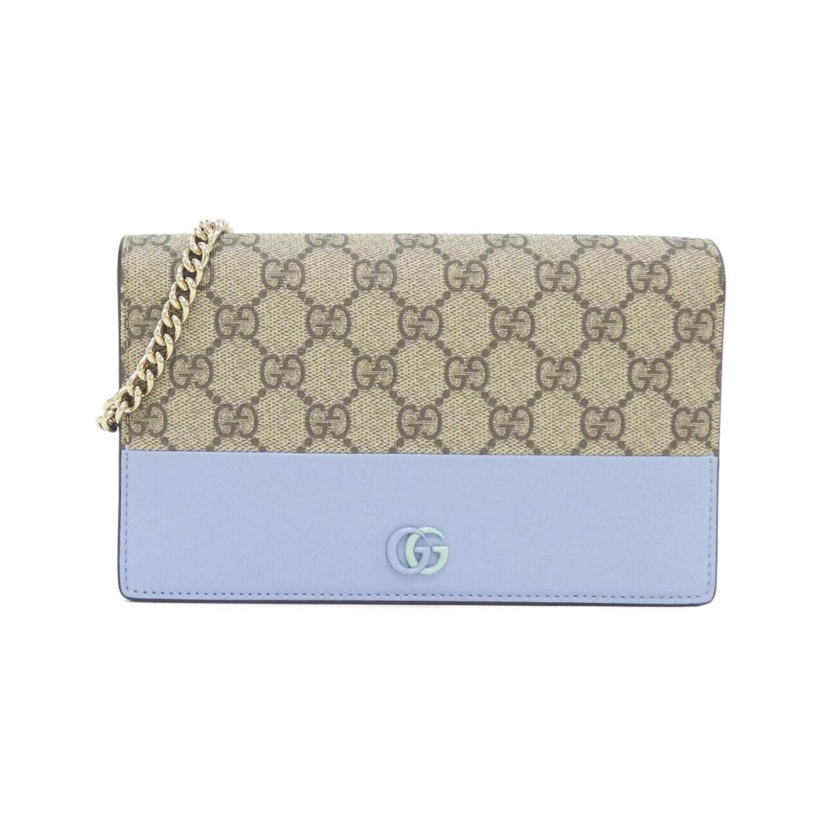 Gucci GG Marmont GG Supreme Canvas Leather Chain Wallet