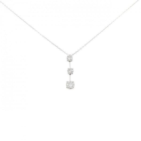 Au750 Three Stone Diamond Necklace