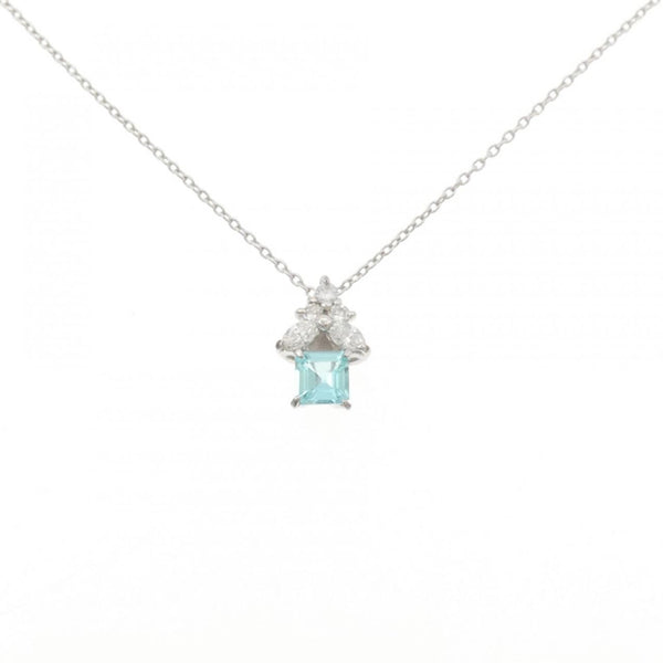 Au750 White Gold Paraiba Tourmaline Diamond Necklace