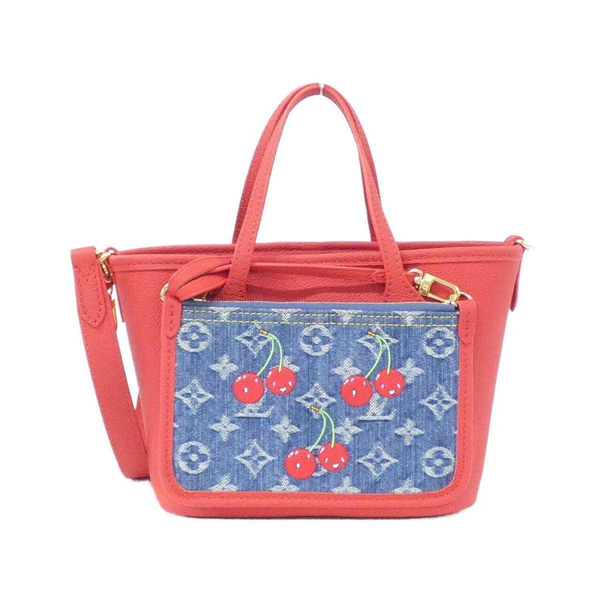 Louis Vuitton Monogram Cherry Denim Neverfull Inside Out BB Bag