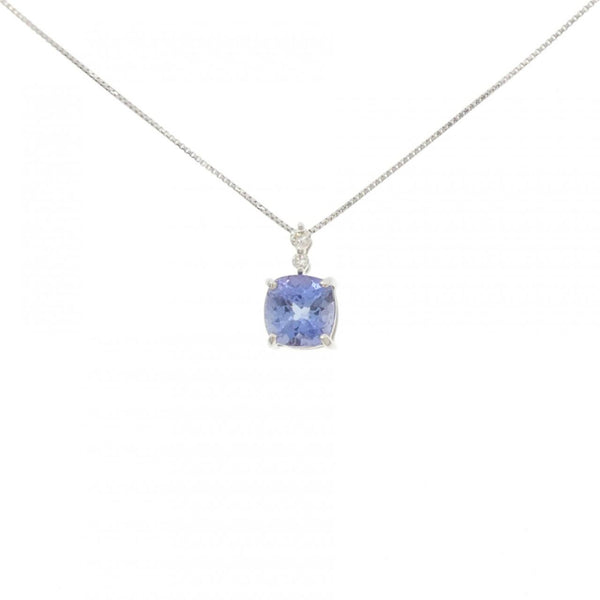 Platinum Tanzanite Diamond Necklace
