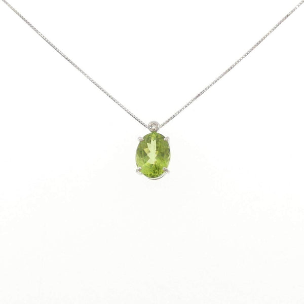 Platinum Peridot Diamond Necklace