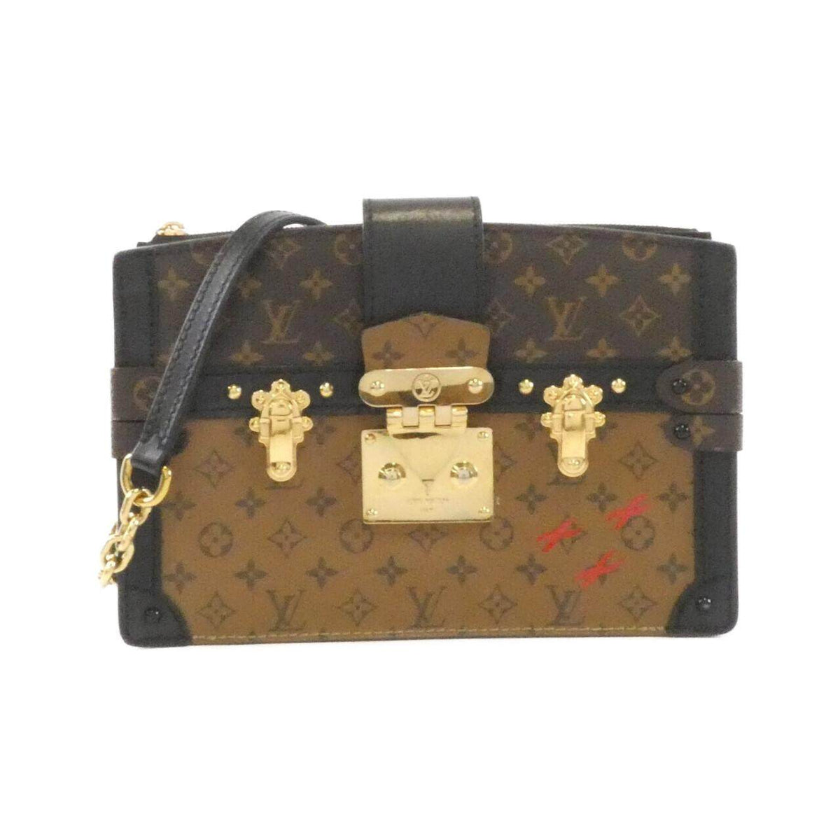 Louis Vuitton Monogram Reverse Trunk Clutch Shoulder Bag