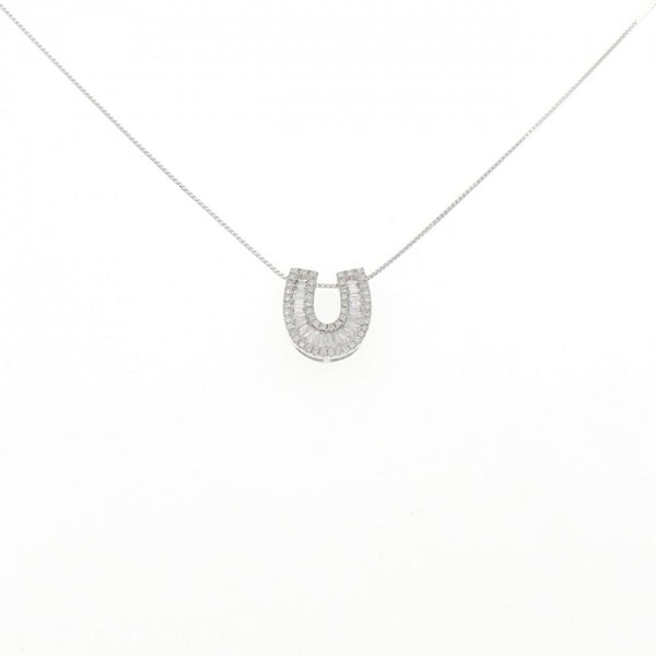 Au750 White Gold Horseshoe Diamond Necklace