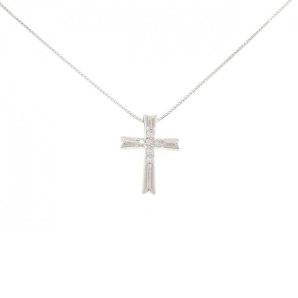 Au750 White Gold Diamond Cross Necklace