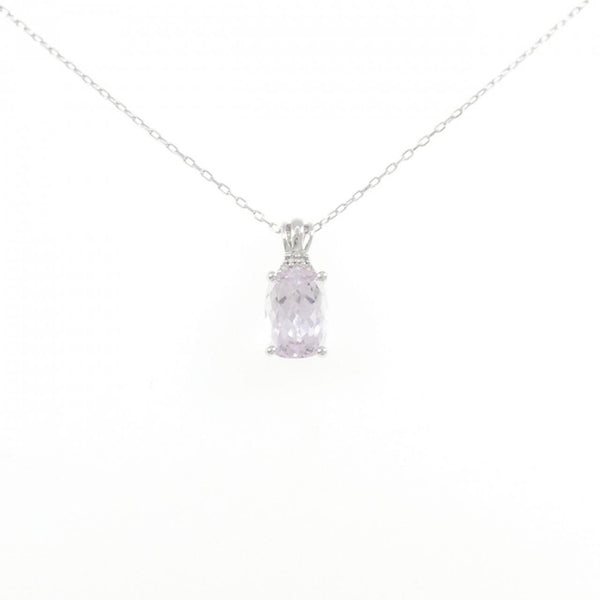 Au750 White Gold Kunzite Diamond Necklace