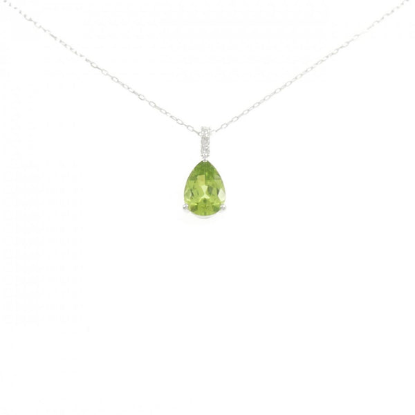 Au750 Peridot Diamond Necklace