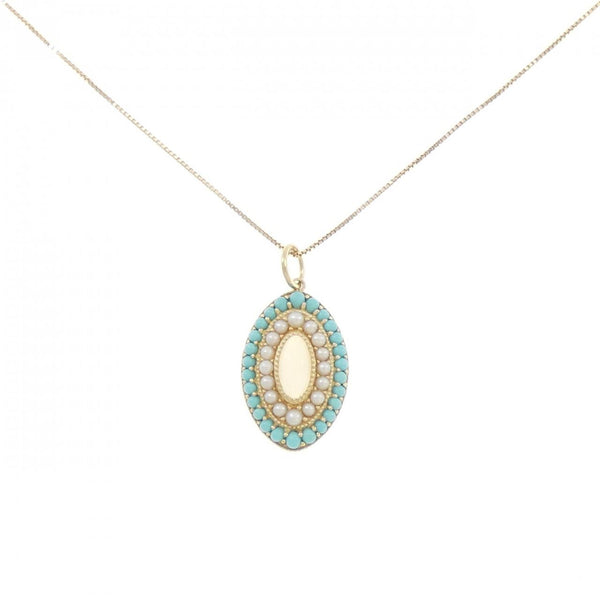 agete K10 Yellow Gold Color Stone Necklace