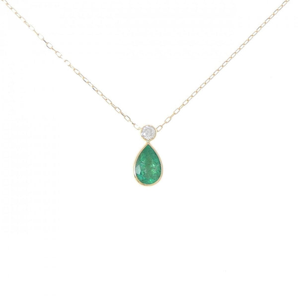 Au750 Emerald Diamond Necklace