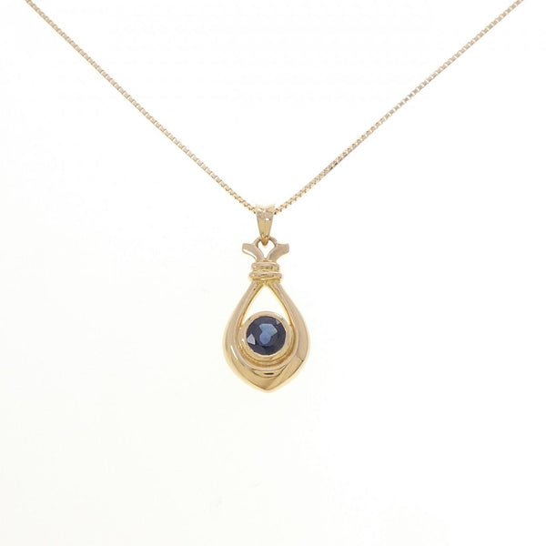 Au750 Yellow Gold Sapphire Pendant Necklace