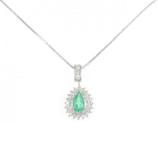 Platinum Emerald Diamond Necklace