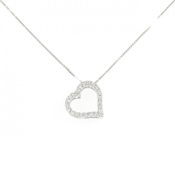 K10 White Gold Diamond Heart Necklace
