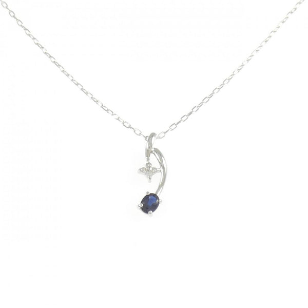 K10 White Gold Sapphire Diamond Necklace