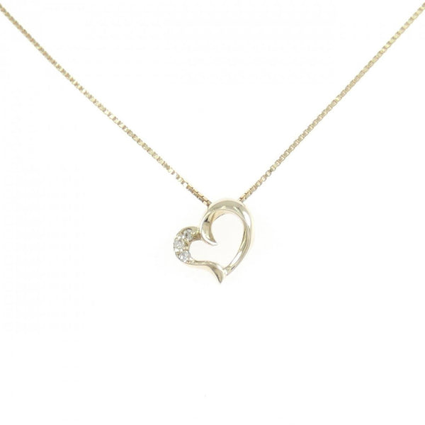 K10 Yellow Gold Heart Diamond Necklace