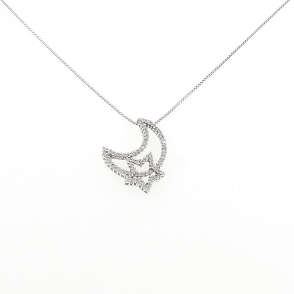 Au750 Diamond Moon Star Necklace
