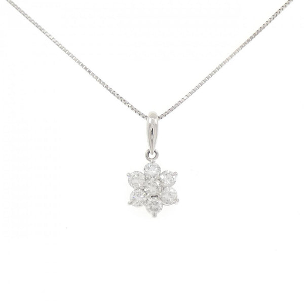 Platinum Diamond Flower Necklace