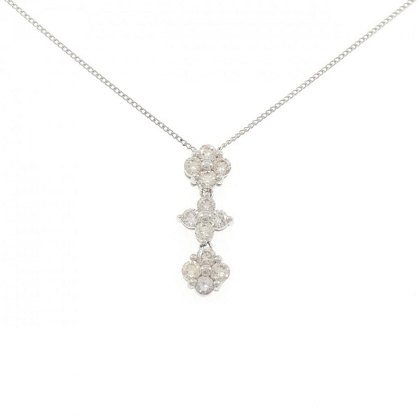 Platinum Diamond Flower Necklace
