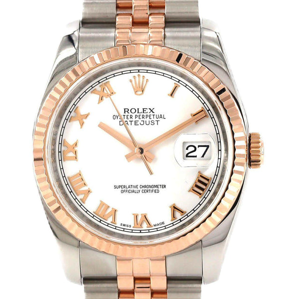 Rolex Datejust Stainless Steel Pink Gold Watch