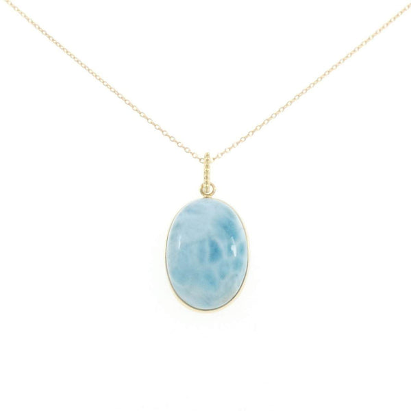 Au750 Larimar Pendant Necklace