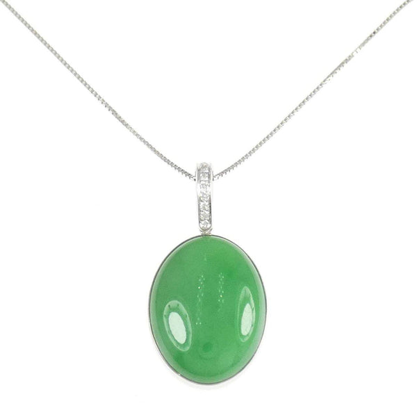 Au750 White Gold Jade Diamond Necklace