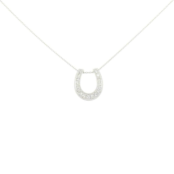 Au750 White Gold Horseshoe Diamond Necklace