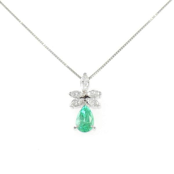 Platinum Emerald Diamond Necklace