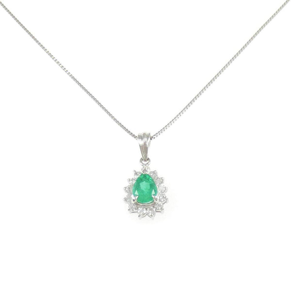 Platinum Emerald Diamond Necklace