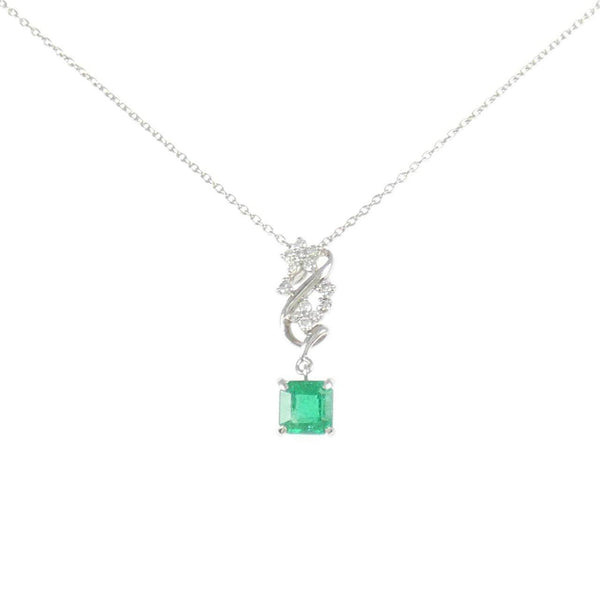 Platinum Emerald Diamond Necklace
