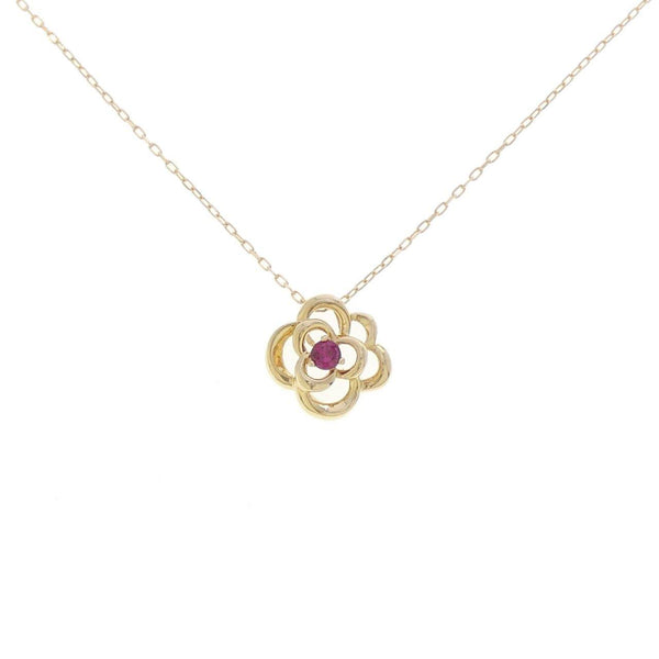 Au750 Ruby Flower Necklace