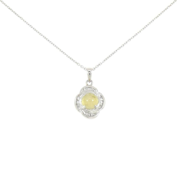 Platinum Chrysoberyl Cat’s Eye Diamond Necklace