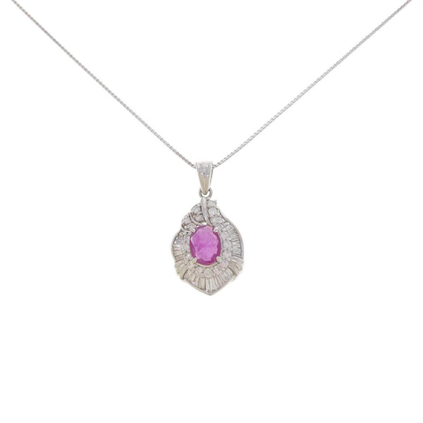 Platinum Ruby Diamond Necklace