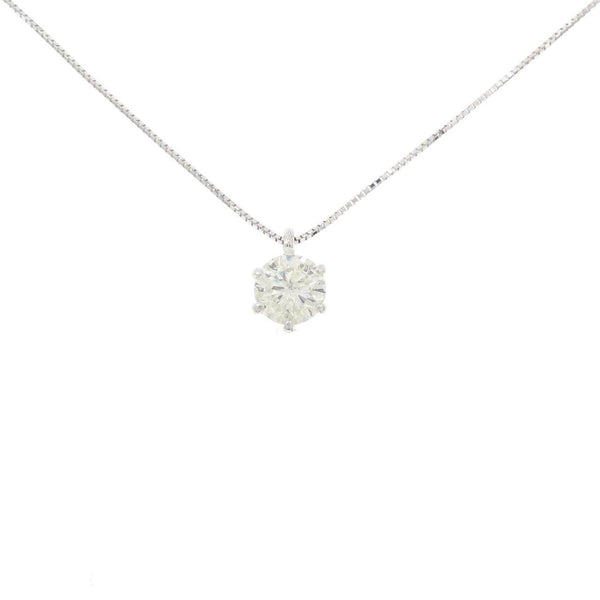 Au750 White Gold Solitaire Diamond Necklace